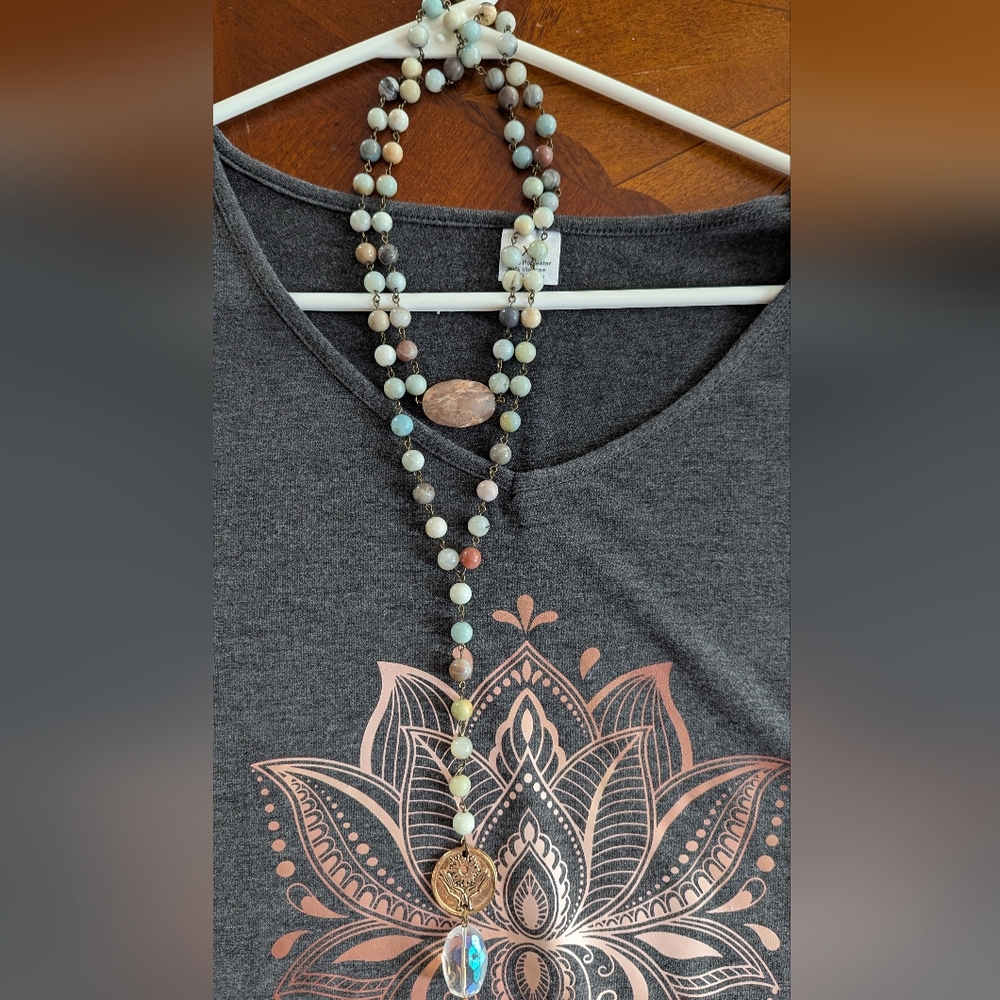 Katia Designs Beaded Necklace with Gold Pendant